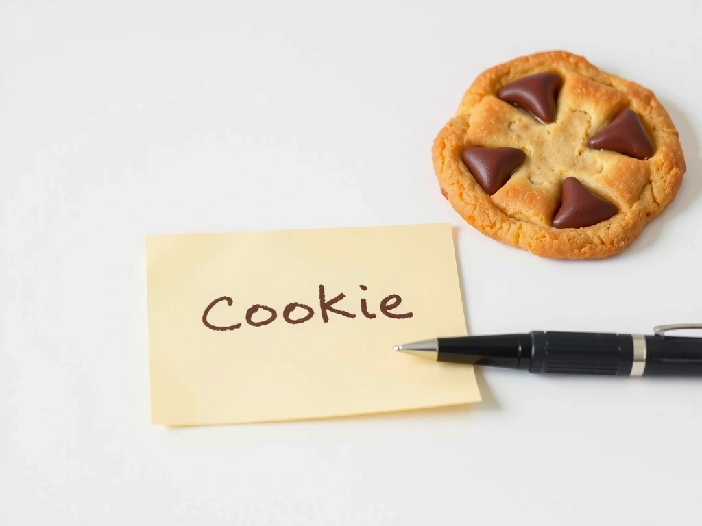 Ilustrasi fisik cookie sebagai catatan di meja